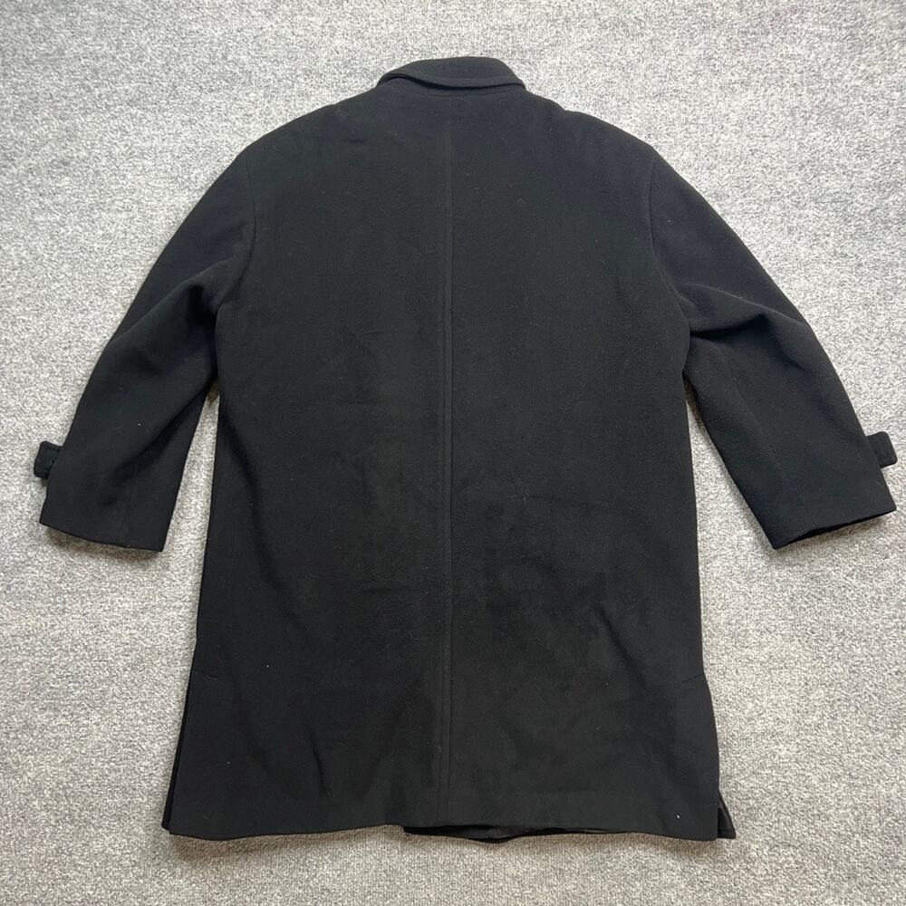 Vintage Andrew Fezza Overcoat Mens 42 Regular Black Cashmere Blend Made Italy - Picture 10 of 12
